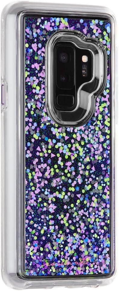 Case-Mate - Samsung Galaxy S9+ Case - GLOW WATERFALL - Glow in The Dark - Cascading Liquid Glitter - Protective Design - Purple Glow