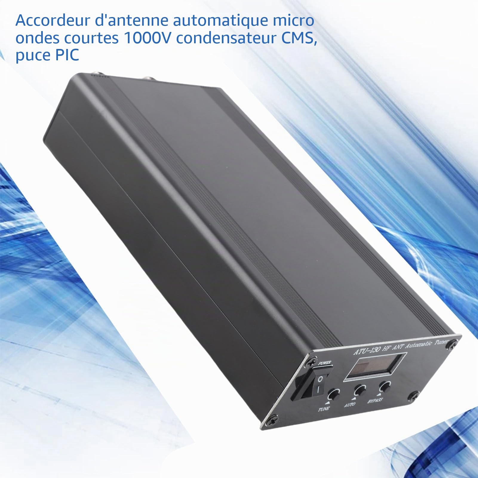 ATU-130 1.8‑50MHz 200W Micro Tuner D'antenne Automatique à Ondes Courtes Mini Tuner D'antenne avec Boîtier en Métal