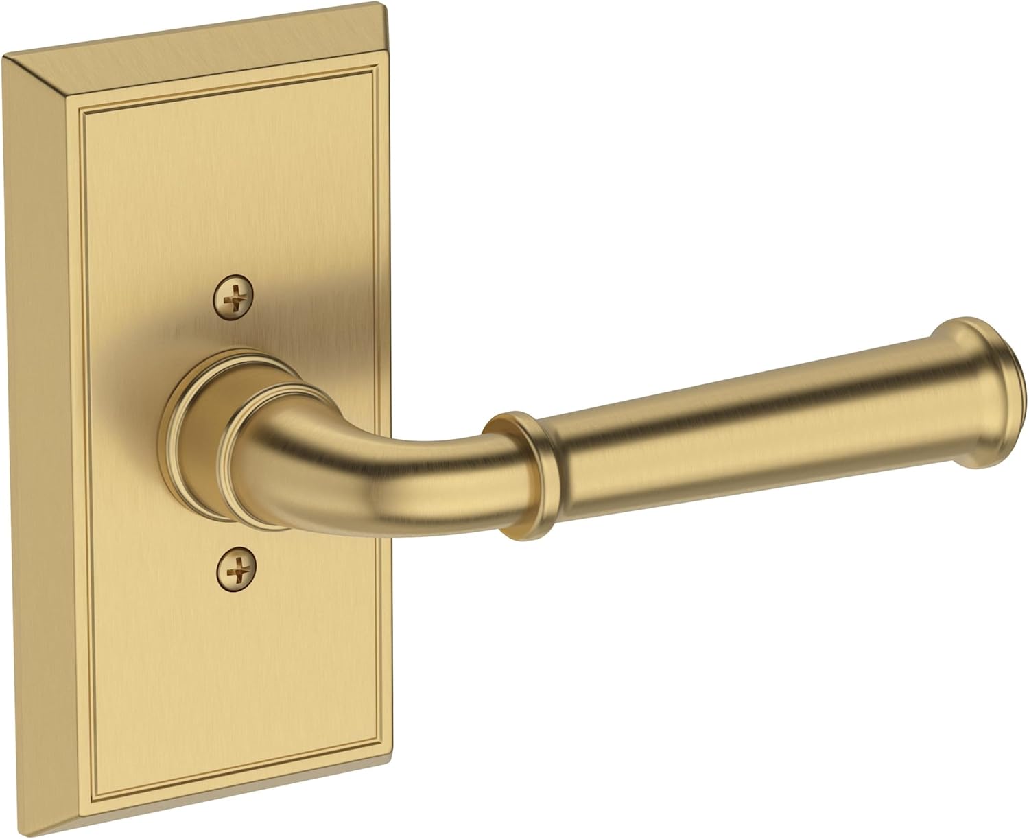 Baldwin PS.DUN.R.HFR Dunsmoor Passage Door Lever Set with Chamfered 5" Rose from the Reserve Collection - Satin Black