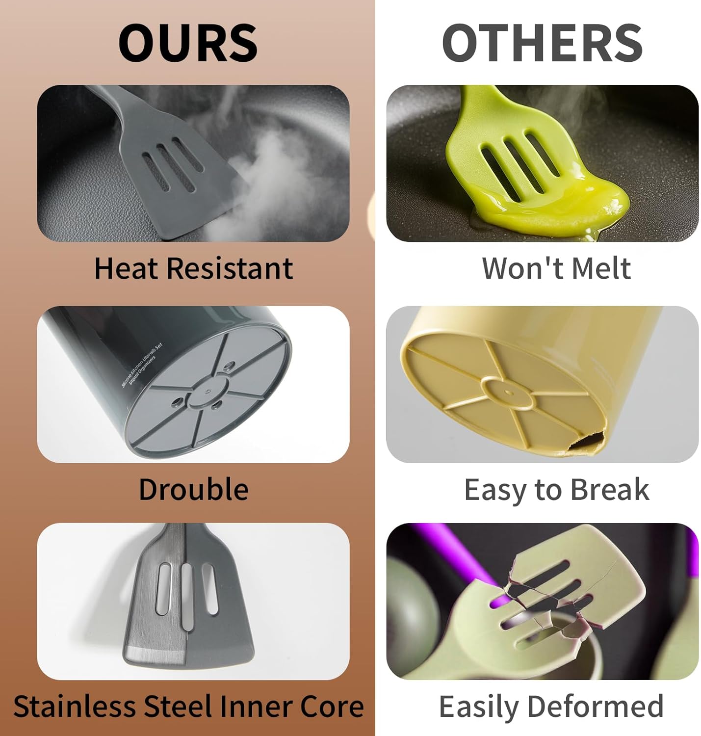 77L Deviled Egg Containers with Lid and Silicone Cooking Utensils Set with Holder 32 PCS