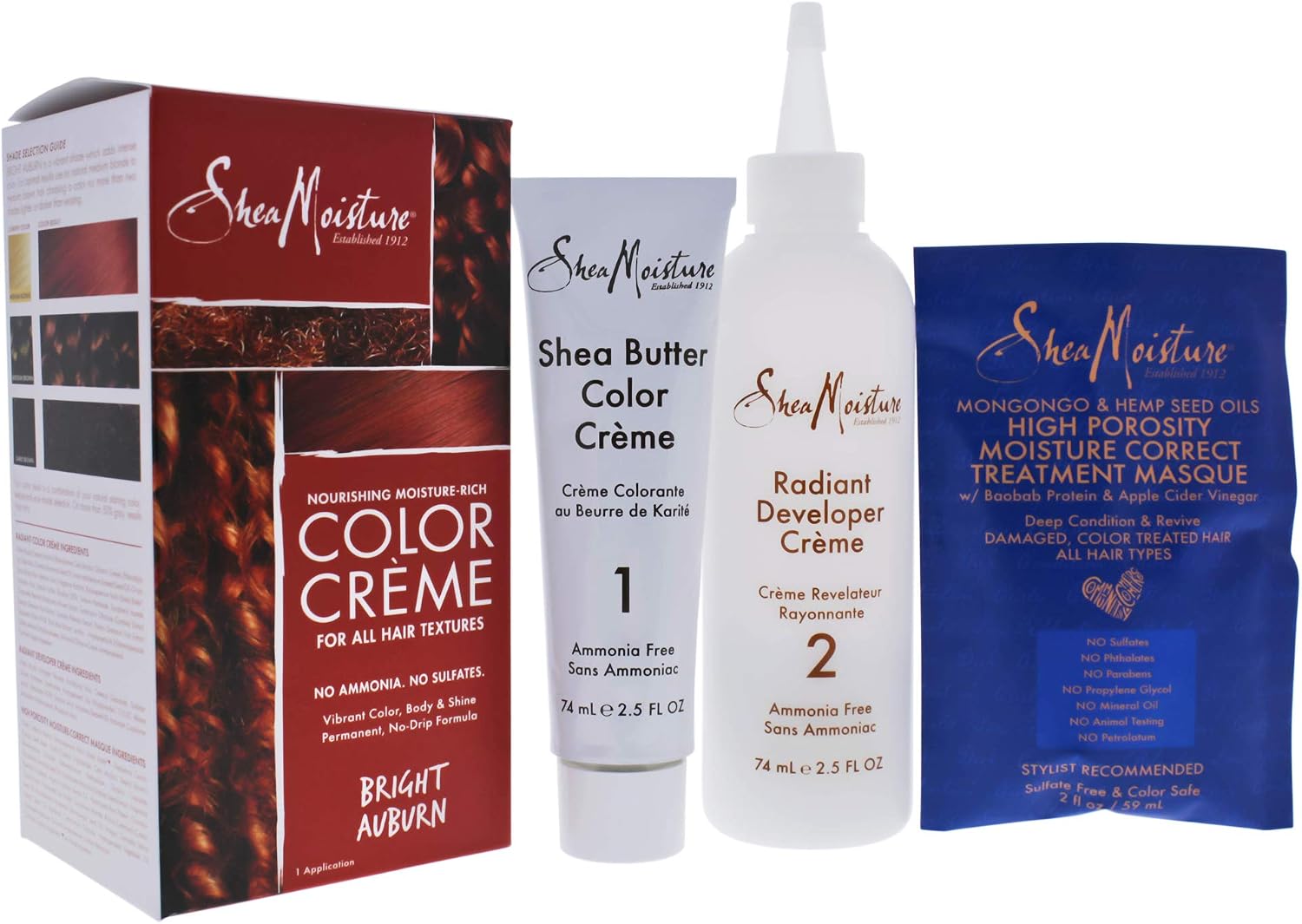 Shea Moisture Nourishing Rich System Bright Auburn 1 Application Hair Color for Unisex