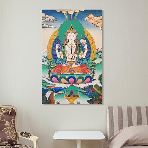 Miniatura 7 de Chenrezig Tapo - Marco de fotos en lienzo, impresiones artísticas de pared, póster, póster, pintura fotográfica, decoración de habitación, hogar, 12