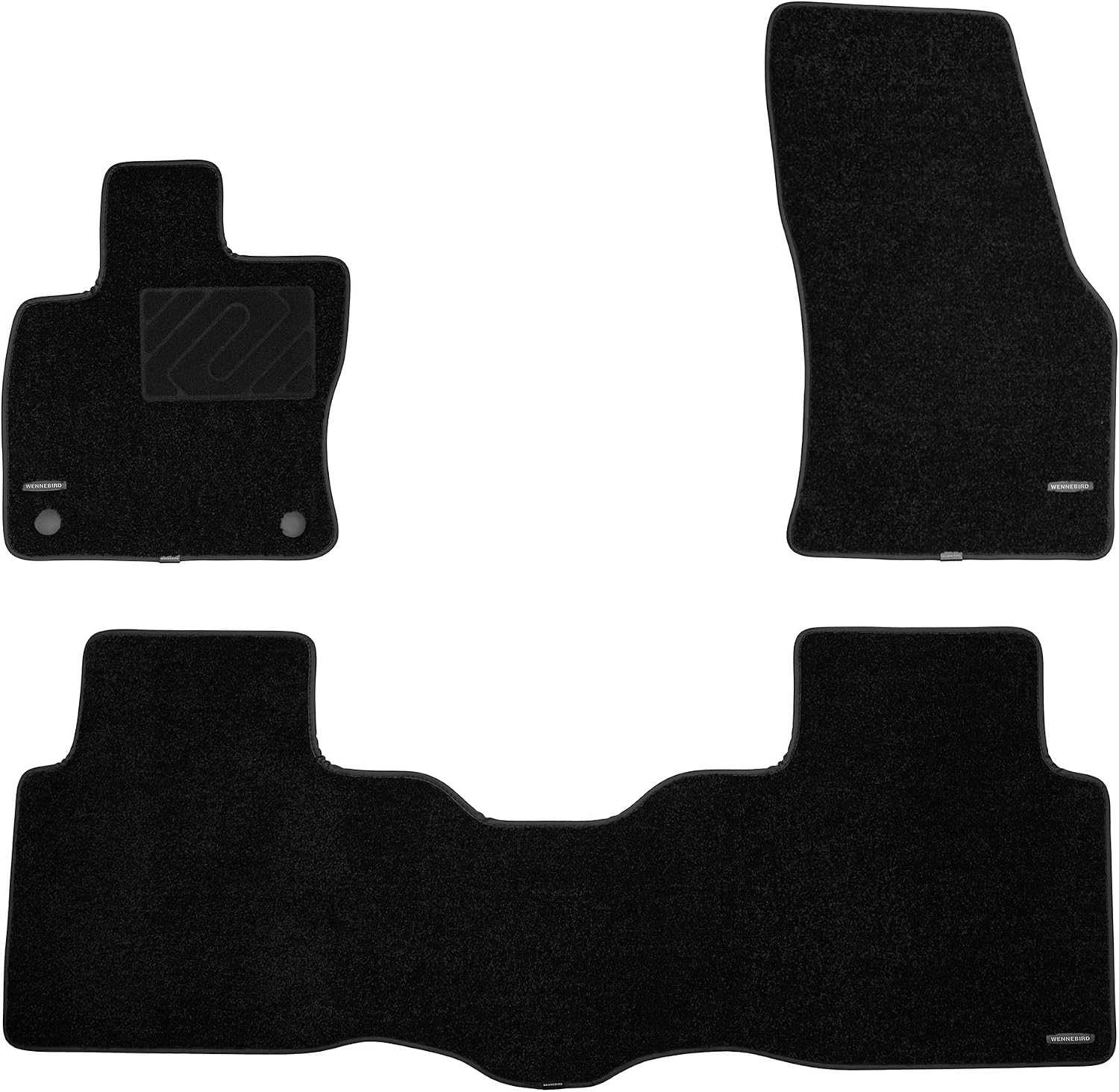 WENNEBIRD Superior Carpet Floor Mats for 2018-2024 Volkswagen Tiguan, 0.6-Inch Ultra-Thick, Noise-Reducing, All-Weather Waterproof Anti-Slip – 3-Pc Set