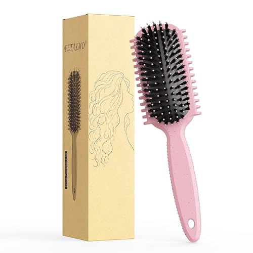 Curly Hair Brush, Curl Defining Brush, Hair Brush, Flexible, Curl Enhancing, Reduce Pulling (Pink) - Pink