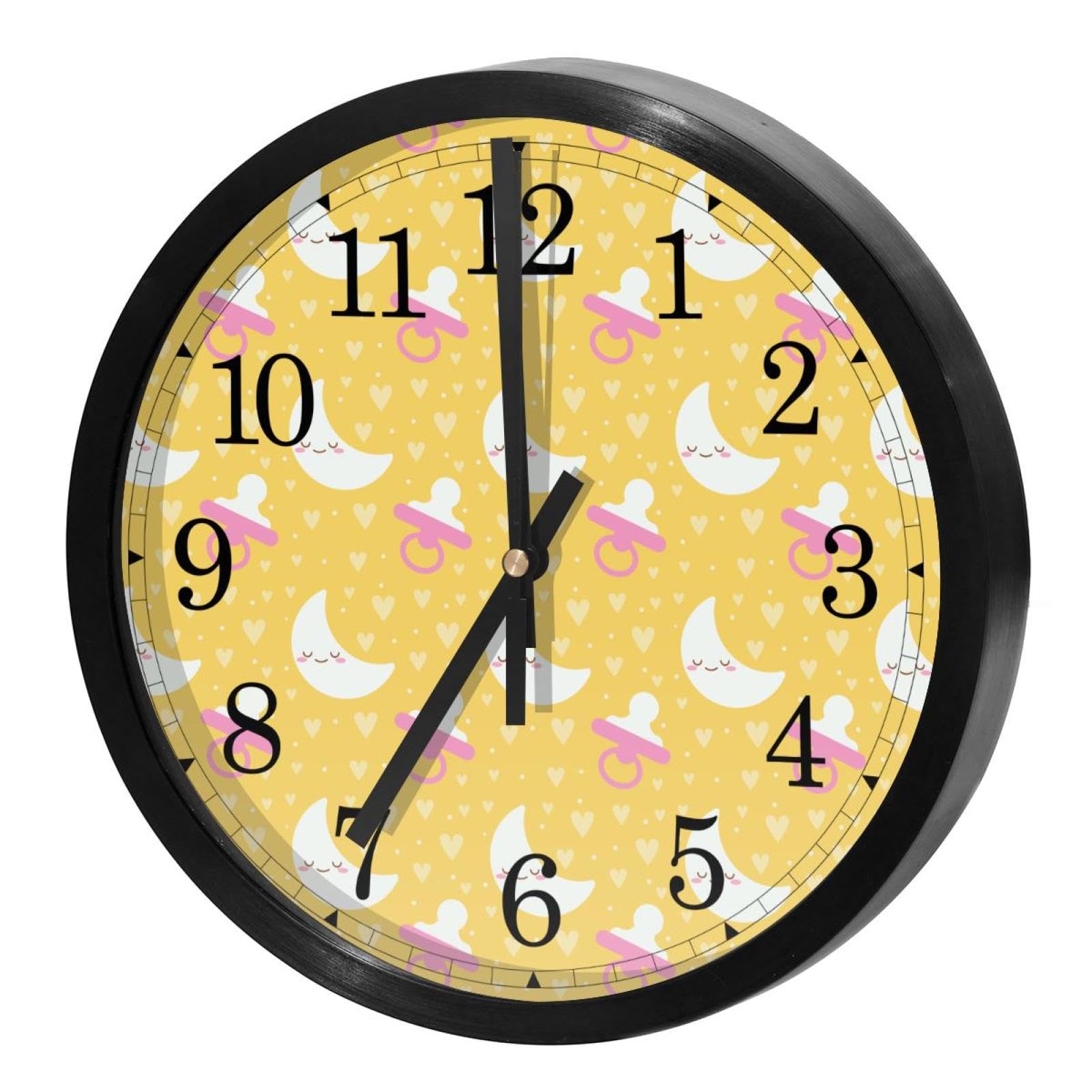 Horloge murale silencieuse à quartz à piles ronde pour décoration de maison