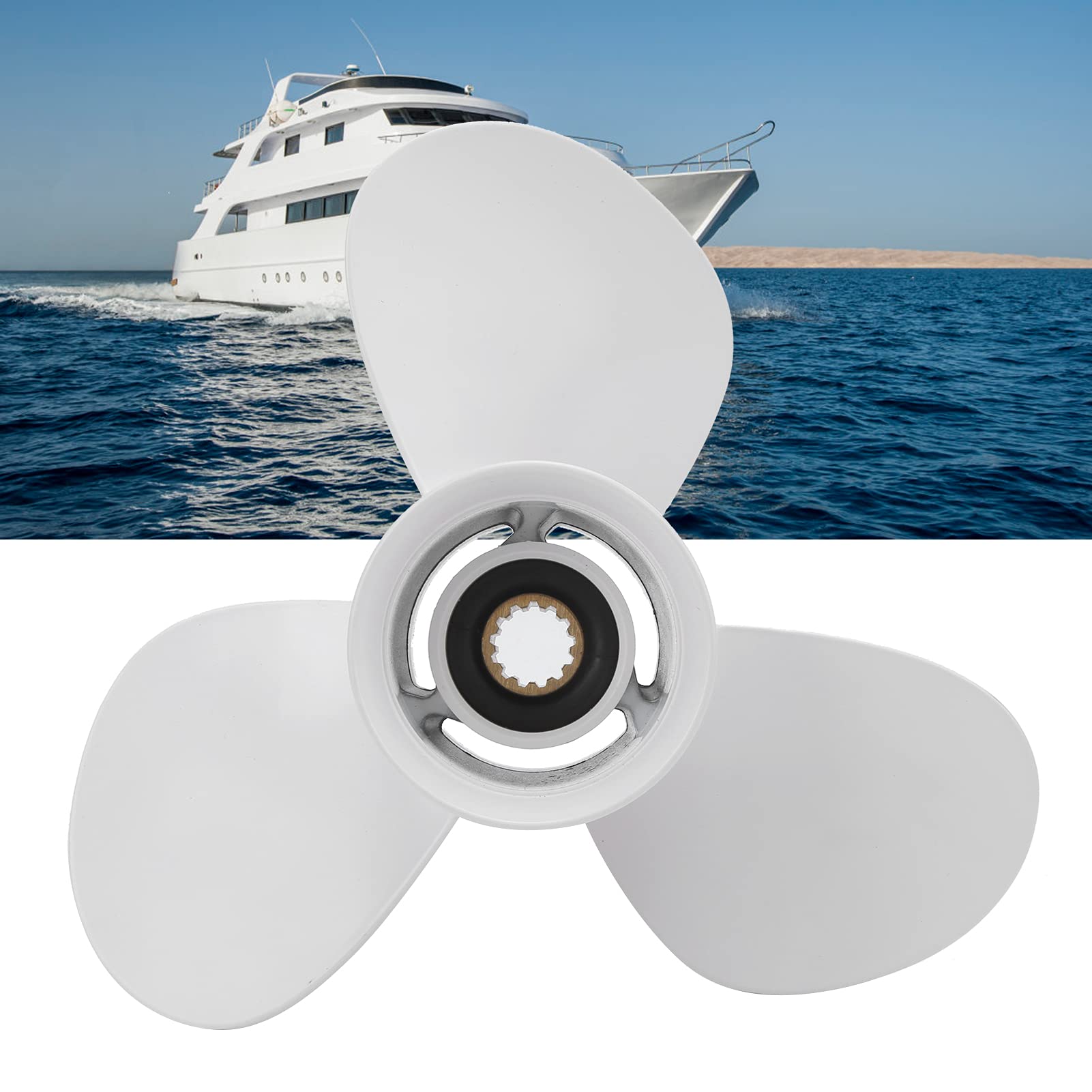 Keenso Hélice de Barco, Marino 11-1/8 X 13 - G 69W - 45945-00 - EL Motor de Barco Hélice de aleación de Aluminio para Motor Fuera de borda Barcos de Remo