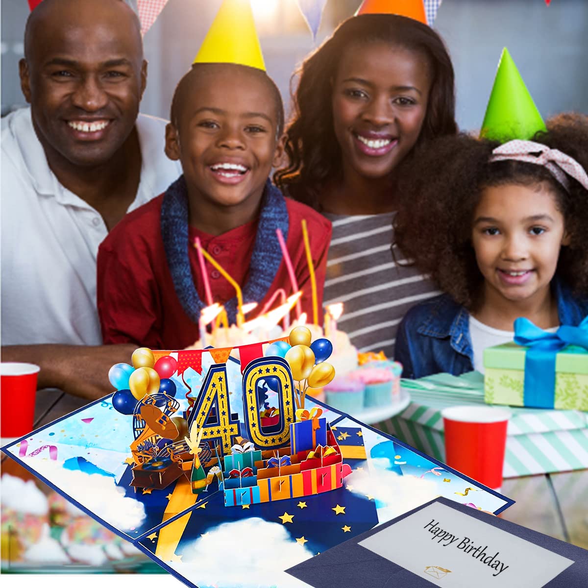 Kartka z życzeniami Urodziny 3d Pop Up Kartki Urodziny 40th Birthday Card dla mężczyzn i kobiet Rodzin Miłośnicy Przyjaciele i Dzieci (A 40)