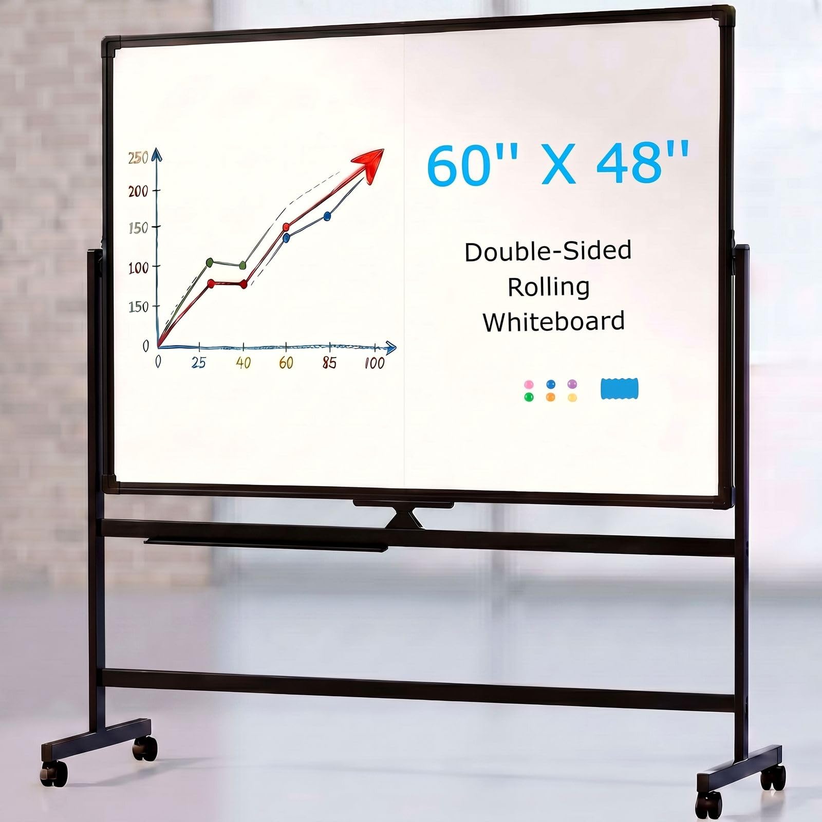VOWNER Double-Sided Magnetic Whiteboard