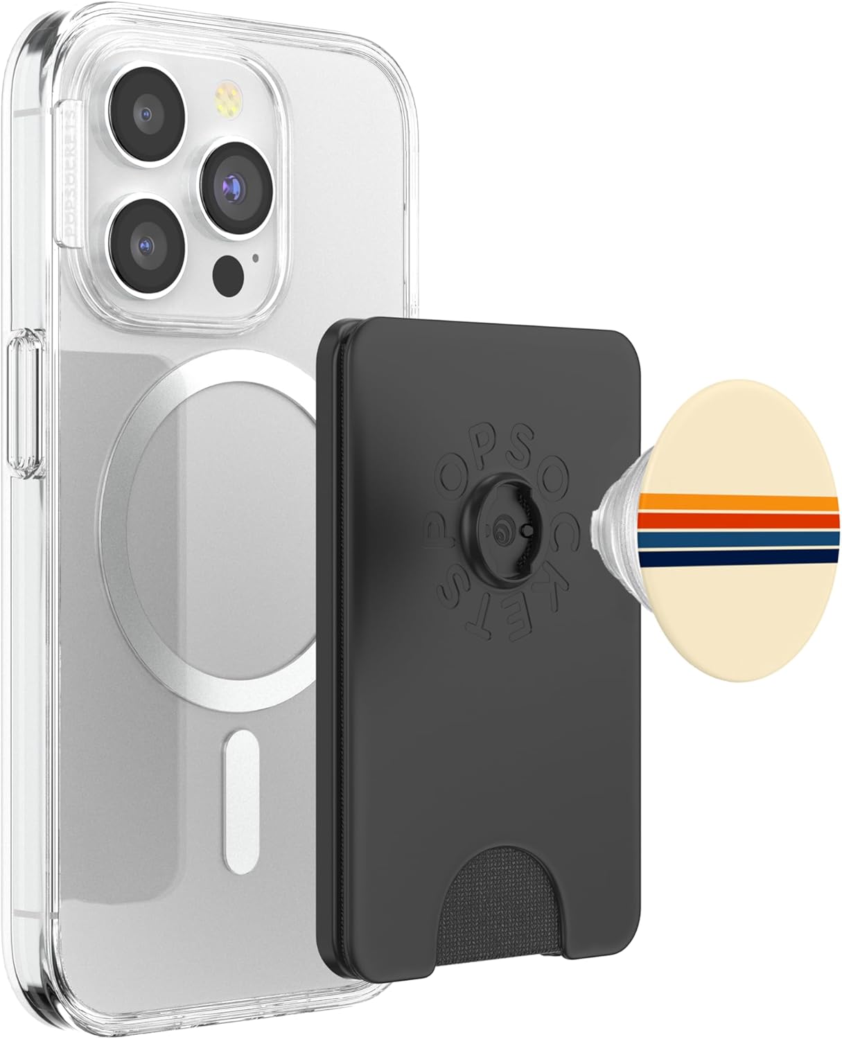 Multicolor Retro Stripes - Vintage Style Love PopSockets PopWallet for MagSafe