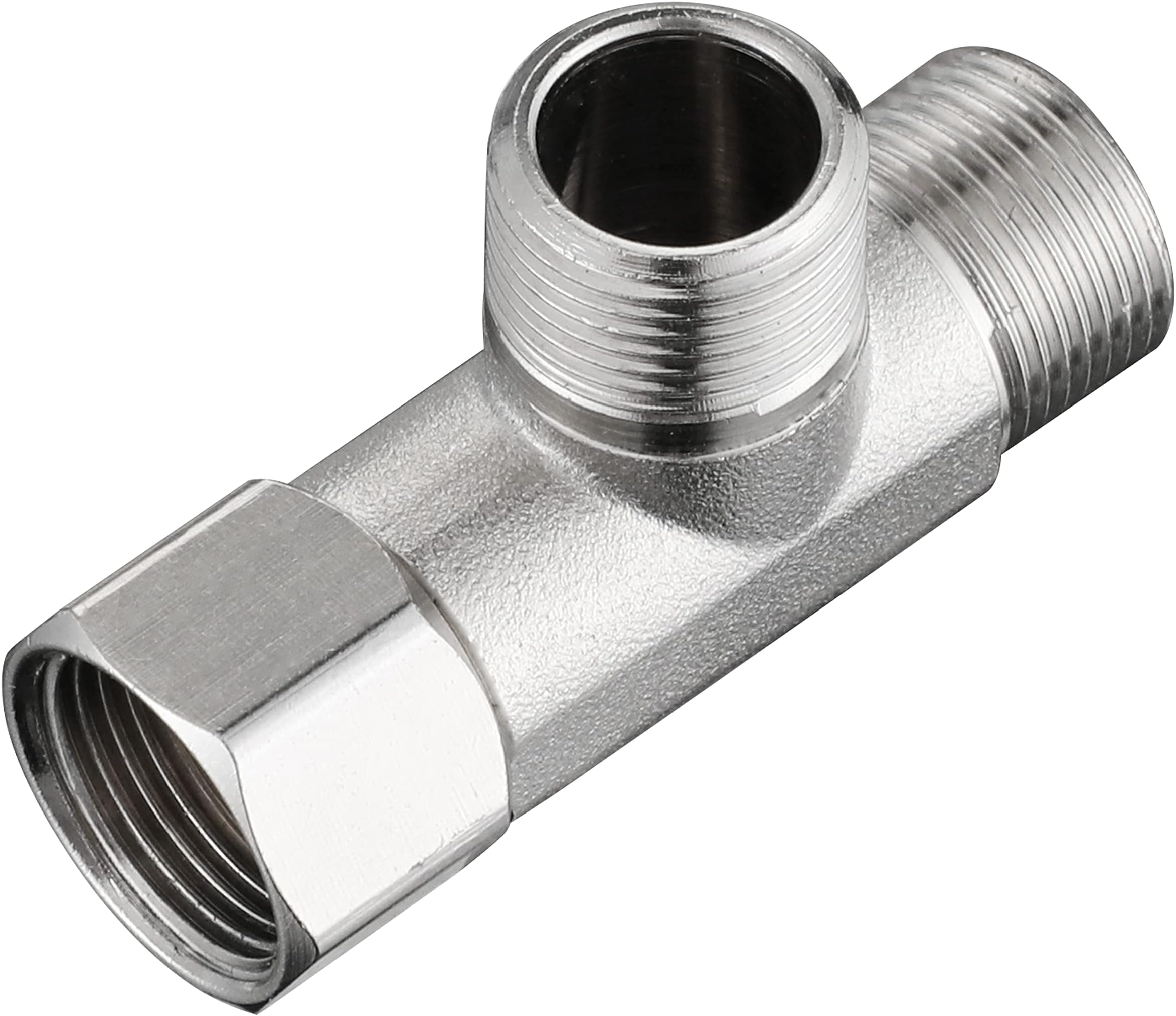 Bass 3/8 Compression Tee Valve Adapter - 3 Way, 3/8'' Inlet/Outlet, Angle Stop Valve, Add-A-Tee Connector, 2 PCS