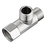 Stanweemix Bass 3/8 Compression Tee Valve Adapter - 3 Way, 3/8'' Inlet/Outlet, Angle Stop Valve, Add-A-Tee Connector, 2 PCS