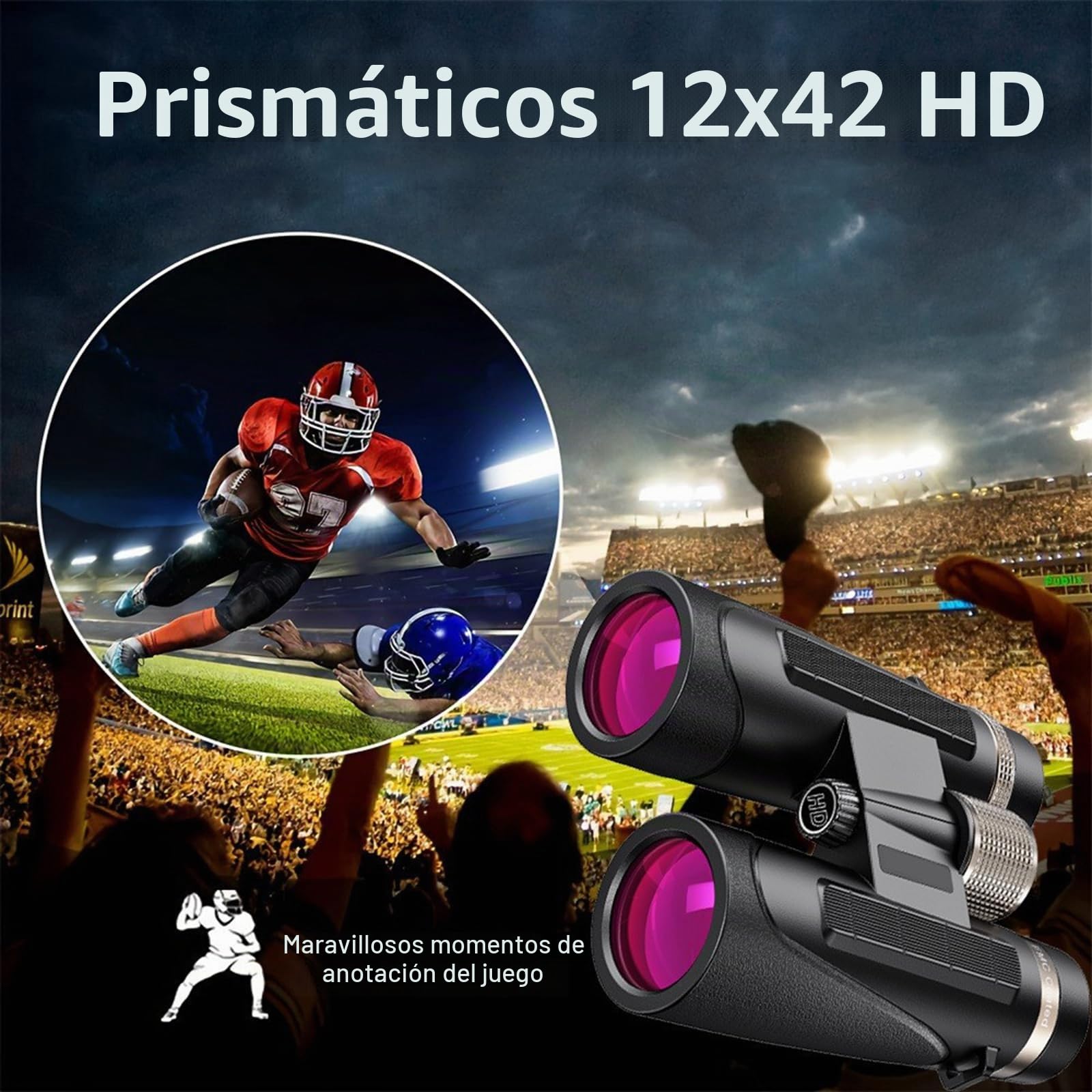 12x42 Binóculos, Binóculos Profissionais para Adultos,Prisma BaK4 e Lentes FMC,Antiniebla e Impermeables, Prismaticos para Observación de Aves, Caza, Senderismo