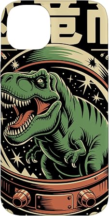 T-Rex dinosaur emperor in astronaut helmet with meteor sky Case for iPhone 14 Plus