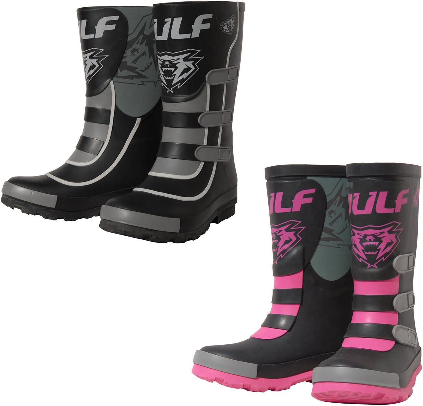 Wulfsport Kids Mud Stomper Junior Motocross Wellington Boots Rain Shoes - Black EU30
