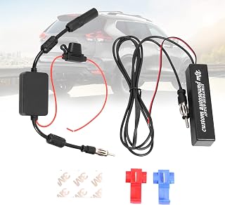 KSaAuto 12V FM AM Car Antenna Booster Signal Amplifier for Truck SUV Boat RV - Enhances Radio Reception & Reduces Noise