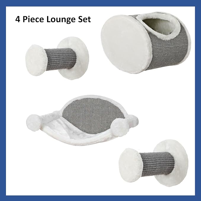 Trixie Juego de Muebles para Gato Montado en Pared Gris miniatura 5