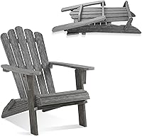 Vista 17 de Silla Adirondack Plegable de HDPE, Silla de Patio Resistente a la Intemperie con Reposabrazos Anchos y Respaldo Alto, Silla para Hoguera para Marrón