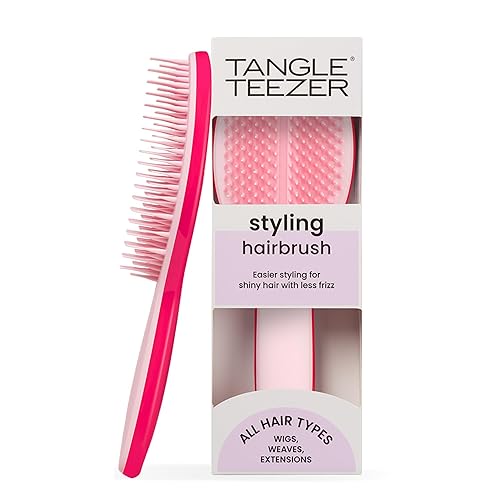 Tangle Teezer | The Ultimate Styler Hairbrush | Maintains & Blends Wigs, Weaves, Extensions & Clip-Ins | Finishing Brush for Adding Volume, Texture, Shine & Brushing Out Curls | Sweet Pink - Sweet Pink