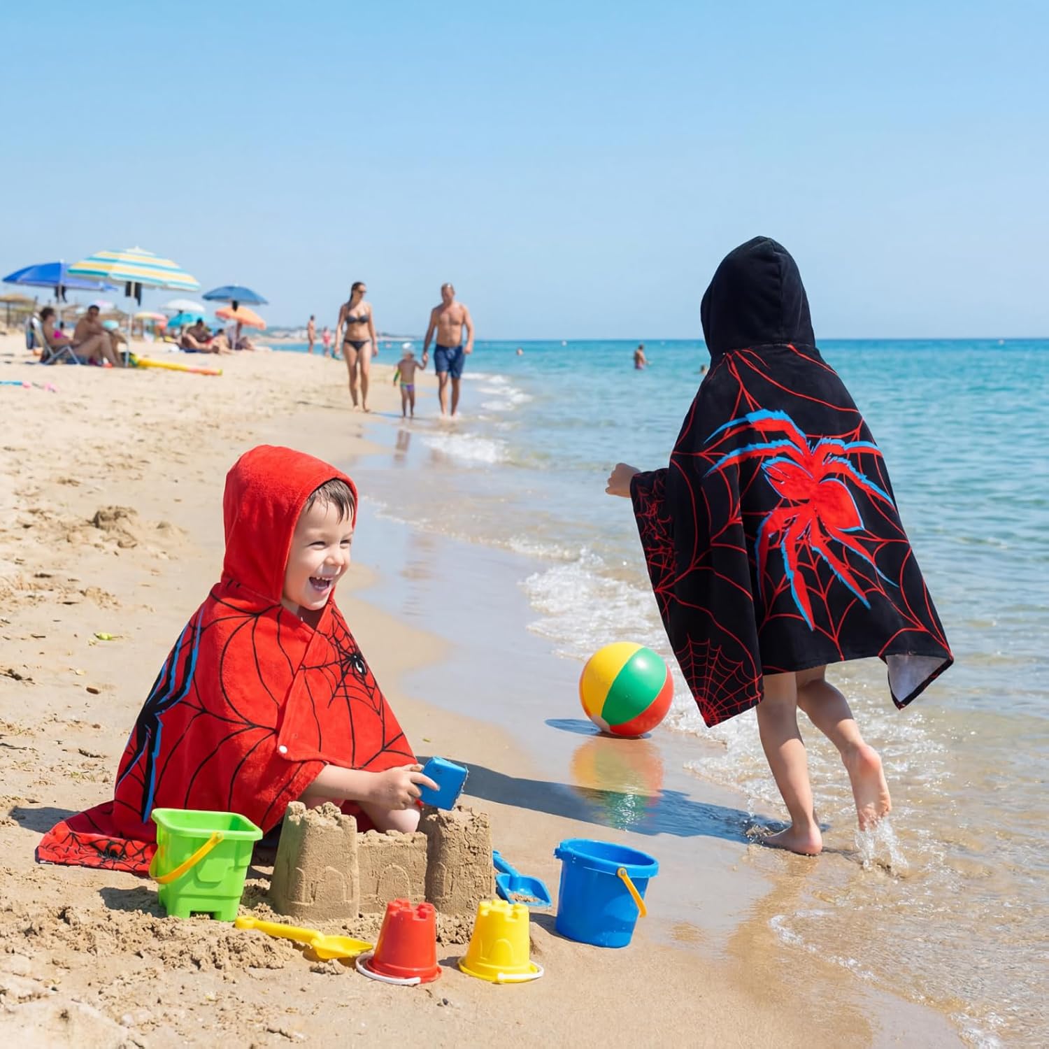 Peryiter 2 Pcs Spider Beach Towel Quick Dry Towels Swimming Bath Shower Pool Travel Trips Vacations Absorbent Soft Beach Blanket, 58 x 28 Inches(2 Pcs, Novel Spider, 58 x 28 Inches)