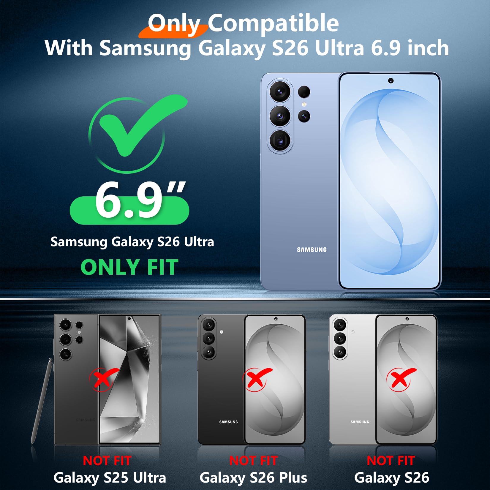 Custodia progettata per Samsung Galaxy S26 Ultra, cavalletto nascosto integrato, protezione contro le cadute di grado militare, non ingiallisce, custodia sottile e sottile per Galaxy S26 Ultra