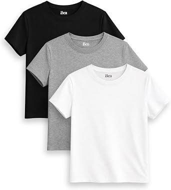 Bea 3-Pack Super Soft Womens T Shirt | Relaxed Regular Fit, 100% Cotton, Midweight T Shirts for Women