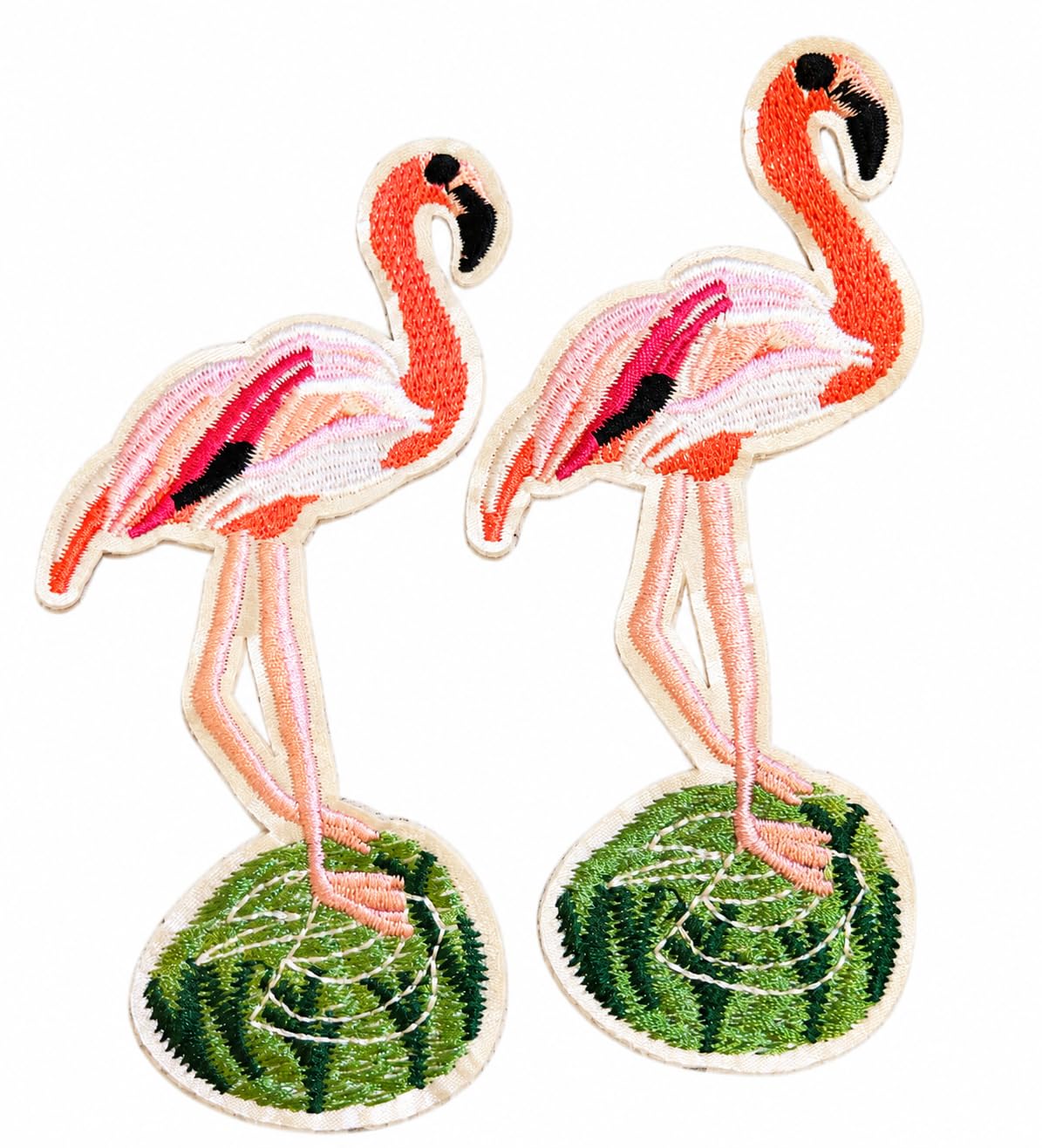 Flamingo Embroidered Iron-On Patch 14 x 5.5 cm, Pack of 2 | Vibrant Colours, Fine Stitching, Clean Edges, For Clothes & Bags, DIY Craft Decor-image-19