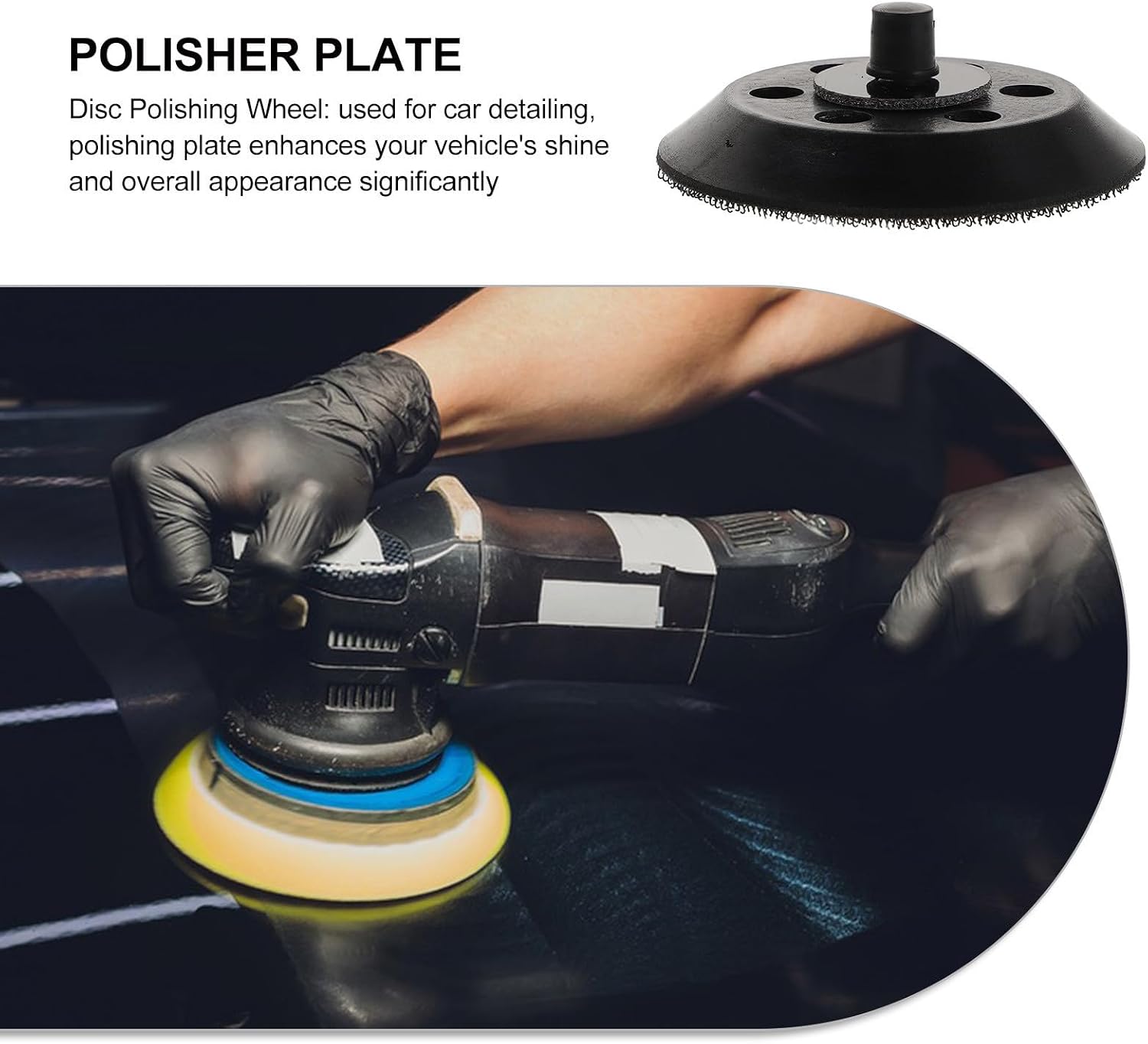 NUOBESTY Car Buffer Polisher Drill Attachment 3 Inch Pu Polishing Pad with 6 Holes, High Efficiency Grinding and Easy to Install, for Car Detailing and Furniture Polishing