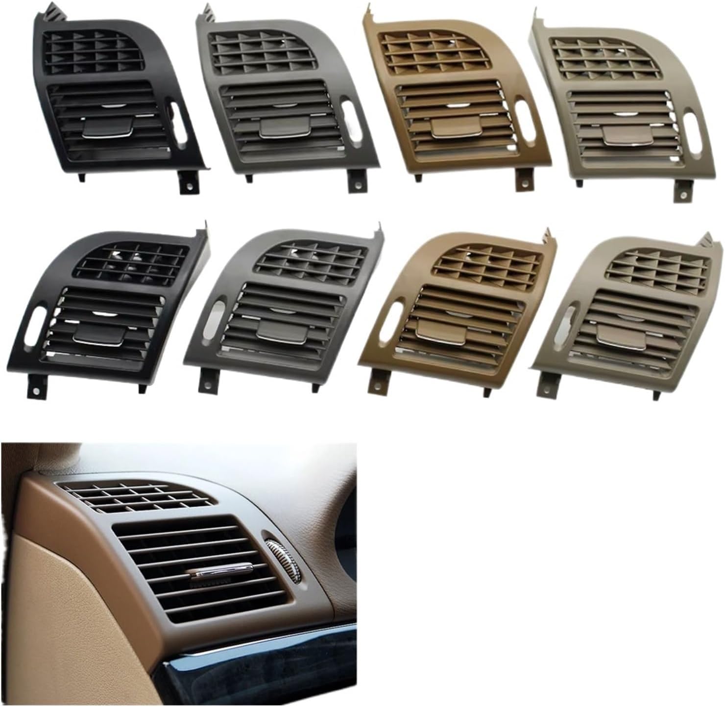 W211 Car Front Dashboard Air Conditioning Left Right Vent Grille Outlet Panel Cover Fit For Benz E-Class W211 2003-2008(Dark Gary Left)