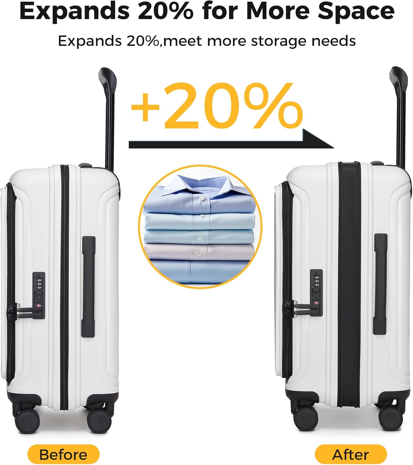 20“ Expandable Carry on Luggage...