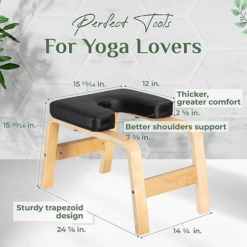 Miniatura 2 de Yes4All Banco de pie de cabeza de yoga, silla de inversión de yoga para fortalecimiento de la base - negro