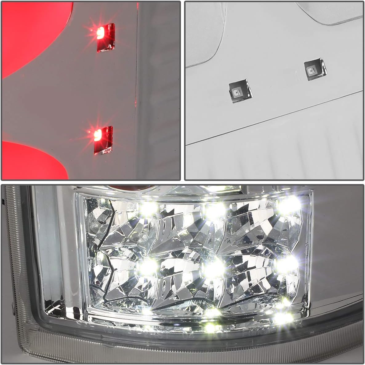 DNA MOTORING TL-F15004-LED-3D-CH-CL LED 3D Tail Light Assembly Driver & Passenger Side [Compatible with 04-08 Ford F150 Lobo]