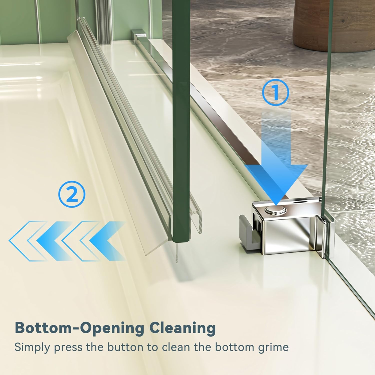 Hasipu Frameless Shower Doors, 44-48" W x 76" H Sliding Glass Shower Door, 5/16" (8mm) Thick Tempered Clear Glass with Explosion-Proof Film Nano Coating, Stainless Steel Hardware, Bright Silver