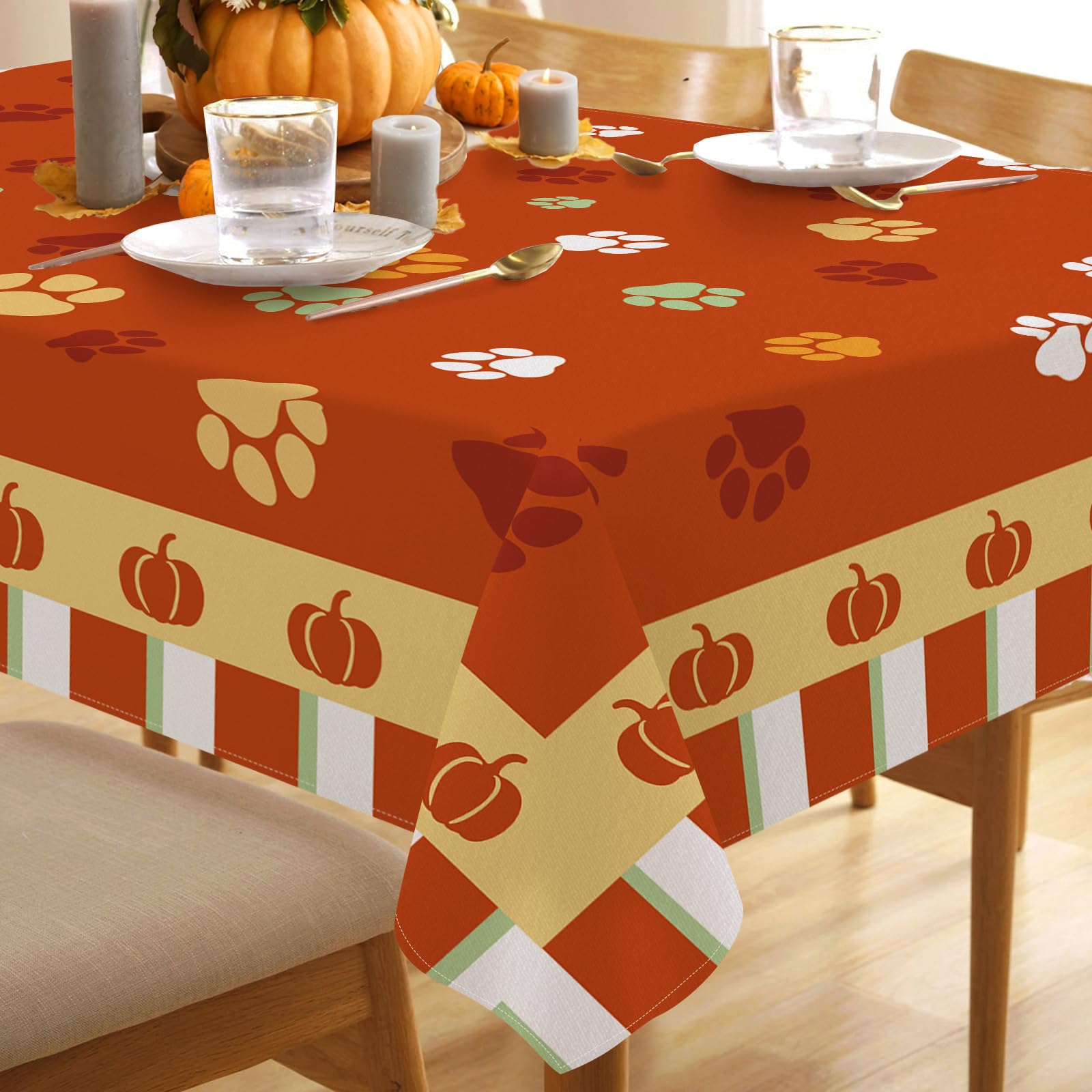 Tailus Herbst Tischdecke Rund Kürbis Design 152 Cm – Rustikal Für Erntedank & Party