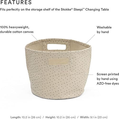 Miniatura 2 de Stokke Sleepi - Cesta para cambiador de mesa de Pehr, práctico almacenamiento hecho de lona de algodón 100% duradera