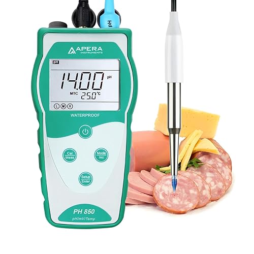 Apera Instruments Value Series PH850-SS - Kit de medidor de pH portátil para queso, masa, productos cárnicos y frutas, verde (AI5543)