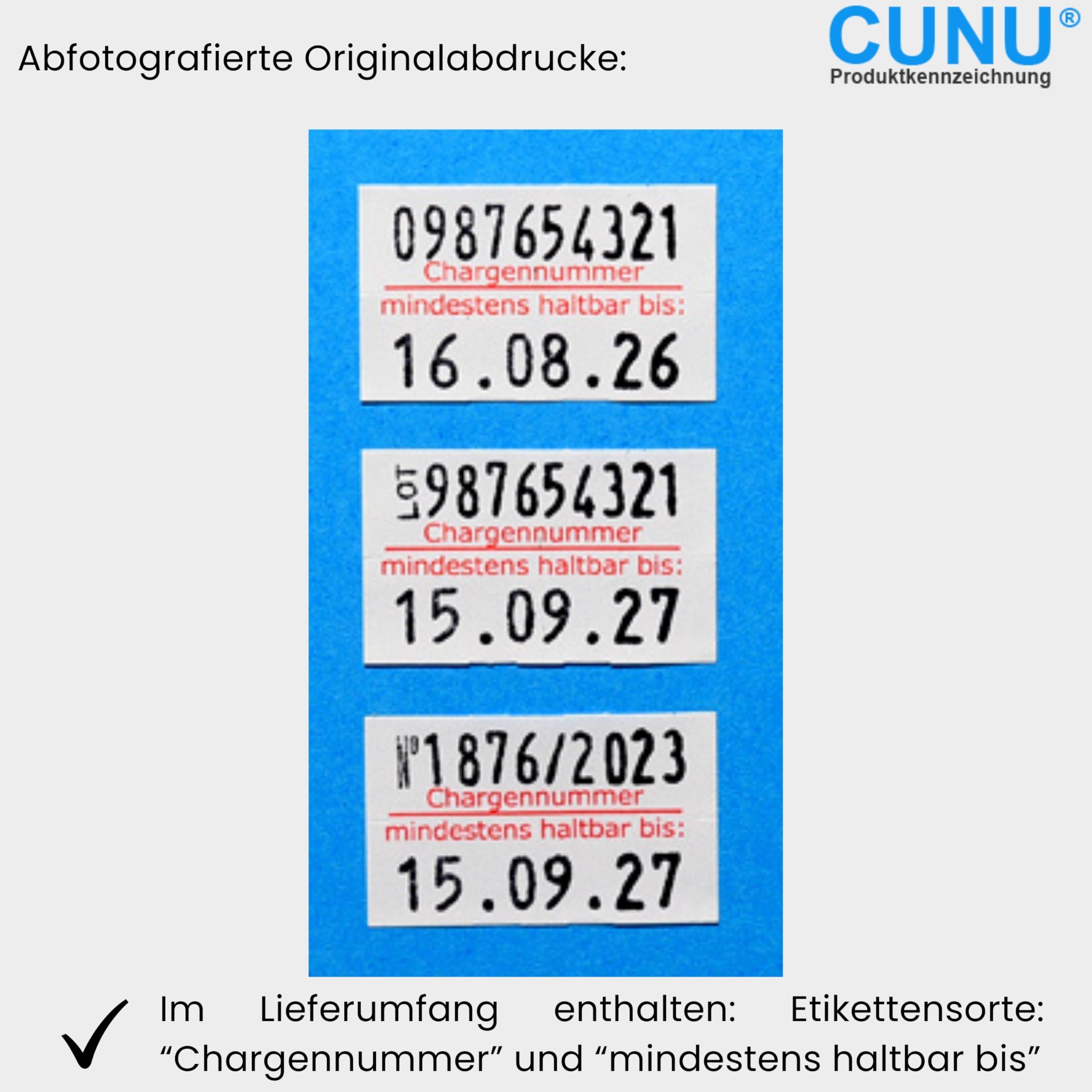 Auszeichner 2-zeilig für mindestens haltbar bis und Chargennummer - MHD Handauszeichner zweizeilig - Etikettierer für 26x16mm, 25x16mm Etiketten - Auszeichnungsgerät für Datum und Nummern