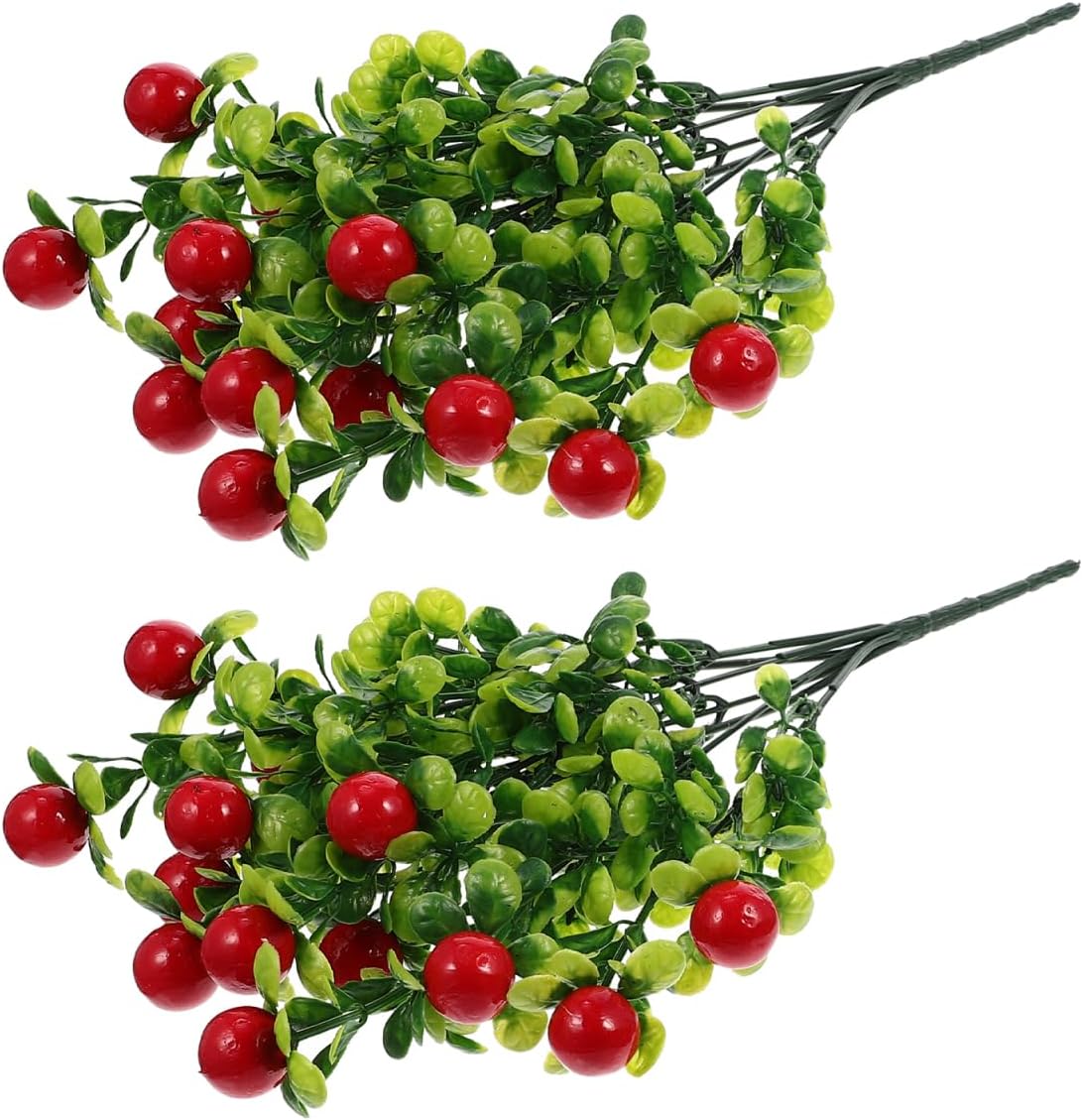 Alipis 2pcs Lifelike Artificial Fruit Plants Branches Premium Simulation Fruit Decor for Home Office and Photography Props