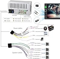 Vista 6 de UNITOPSCI Estéreo de coche doble DIN de 7 pulgadas con pantalla táctil de audio para automóvil con audio Bluetooth, llamadas manos libres, cámara