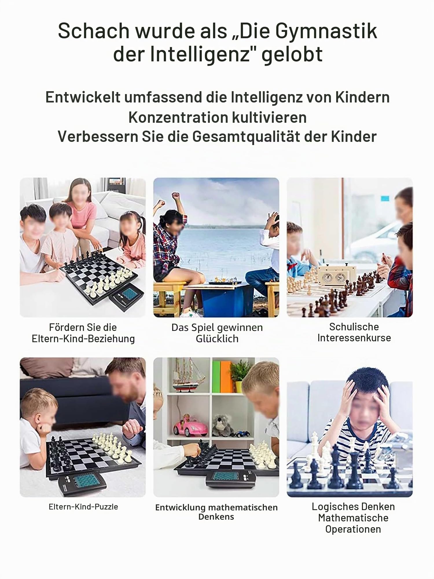 Touch-Steuerung Electronic Chess Board Intelligent, Schach Computer Luxus Hd Computerspiel FüR Einen Spieler, Elektronisches Schachspiel Mit Physischem Brett Tragbar FüR Kinder Erwachsene