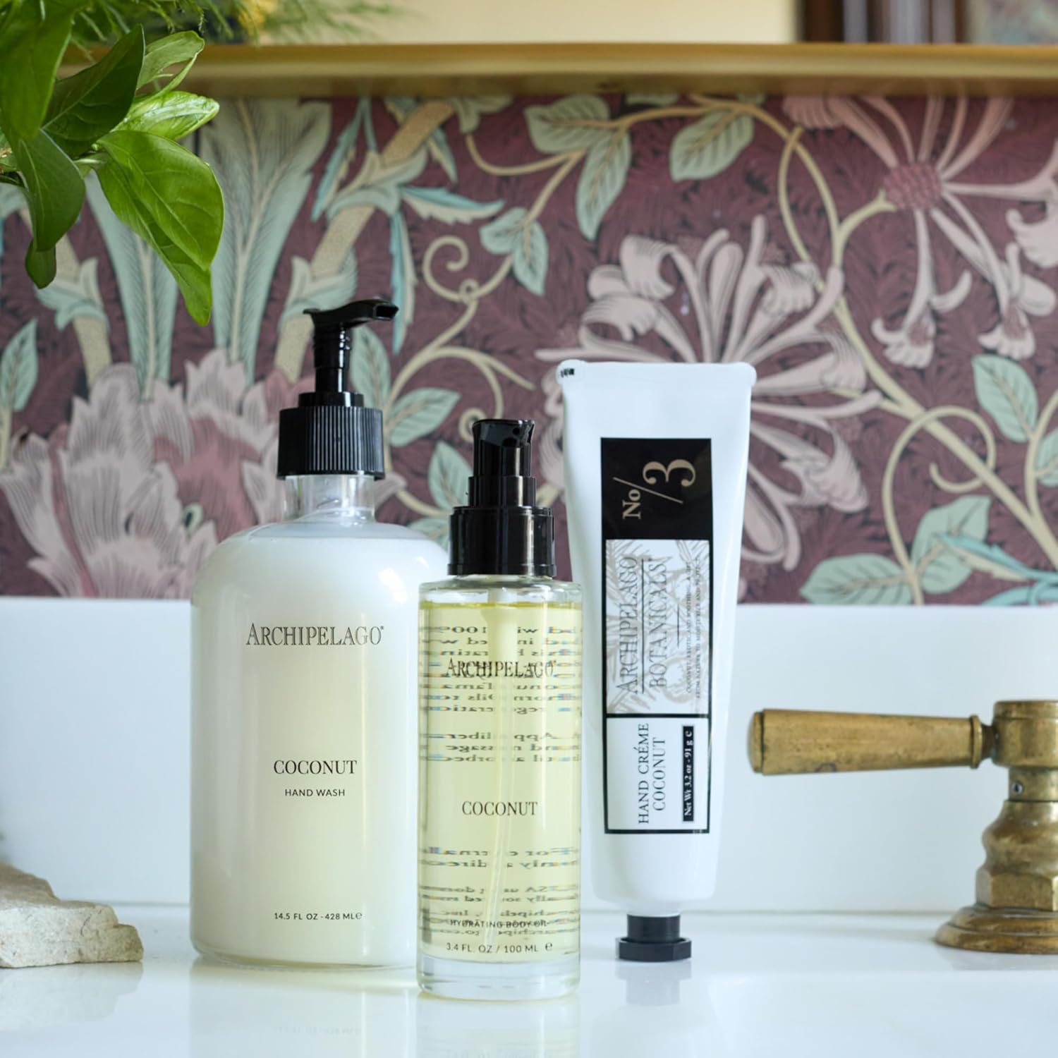 Archipelago Botanicals Coconut Hydrating Body Oil, Lightweight Jojoba, Argan & Rosehip Oils for Soft & Glowing Skin, Malayan Coconut & Lime Zest Aroma, 3.4 fl oz