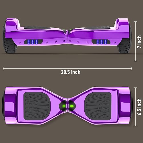 Miniatura 5 de HOVERSTAR Aeropatineta Bluetooth para niños, color araña y cromado, autoequilibrante, altavoz inalámbrico integrado y ruedas intermitentes (morado