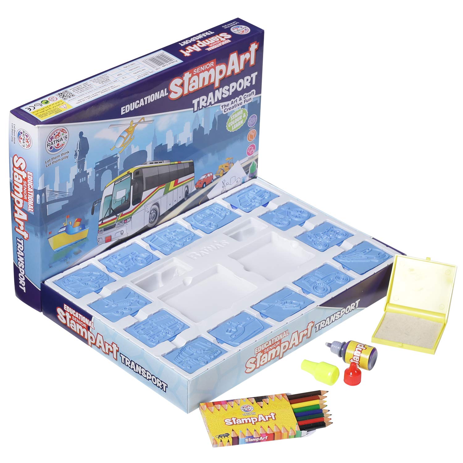 Ratnas Educational Art & Craft Stamp Art Transport Big with 12 Different Transport Vehicle Stamps for Kids Ages 3+ (B076FWF3FD) Amazon Price History, Amazon Price Tracker