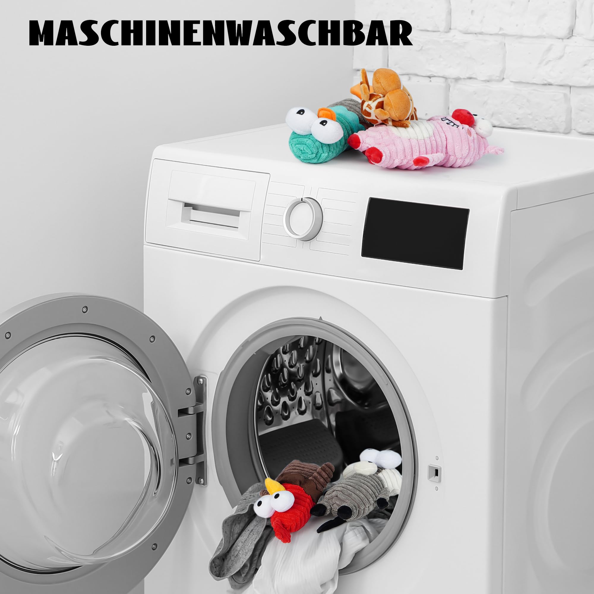 Nocciola 5 Packs Quietschendes Hundespielzeug, 5 Lustige Seltsame Quietschen für Verschiedene Tiere, Unzerstörbares Kuscheltier für Welpen, Plüsch-Spielzeug für Kleine, Große Hunde