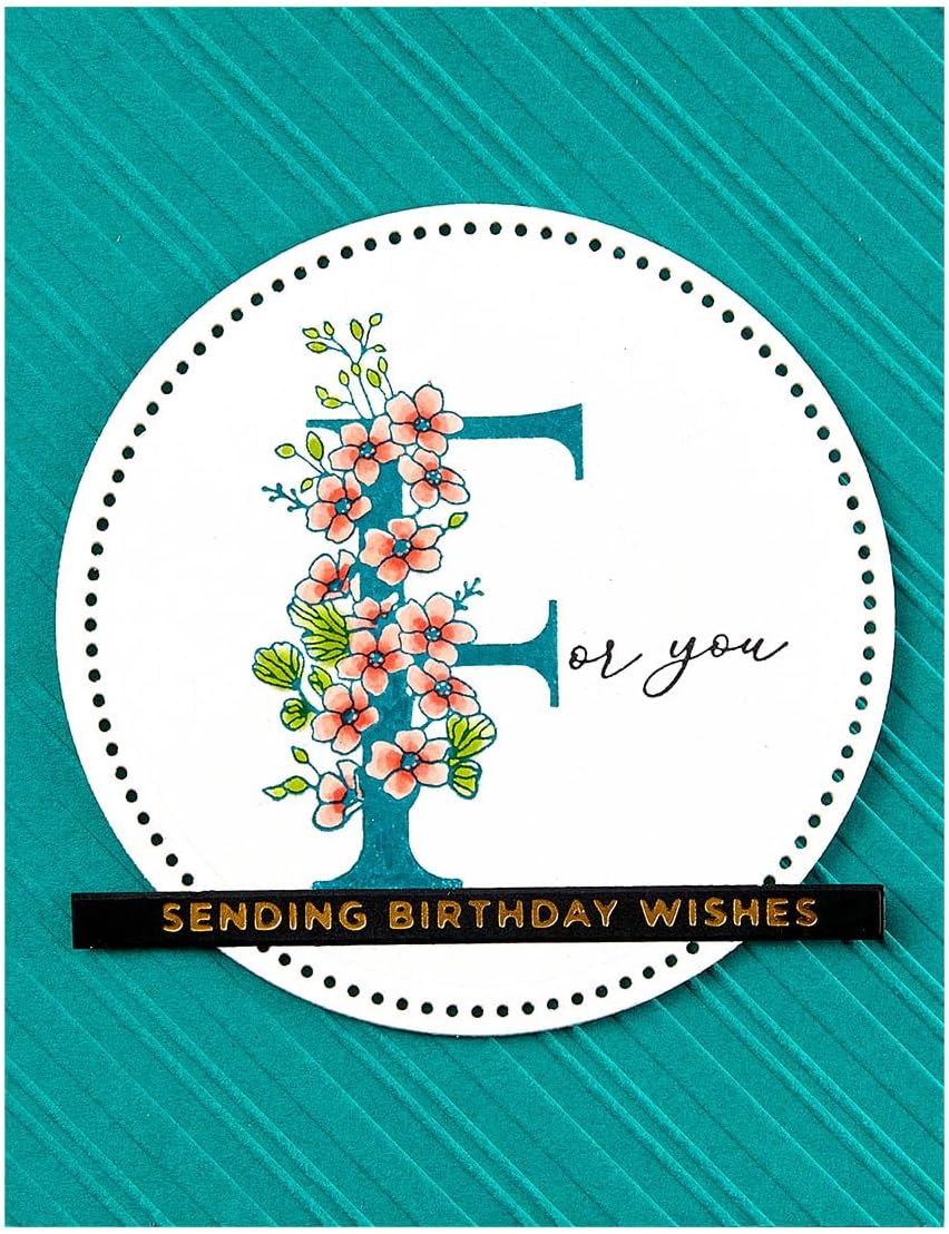 Spellbinders BP-129 Floral F and Sentiment Press Plate from The Every Occasion Floral Alphabet Collection