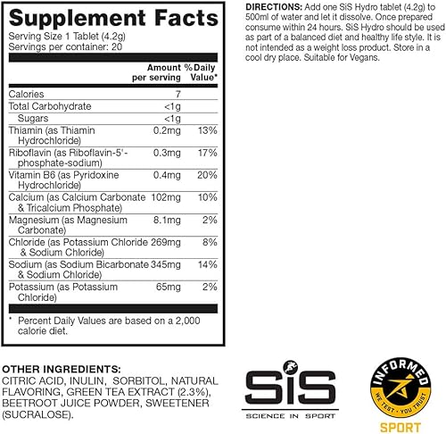 Vista 6 de Science in Sport Tabletas de electrolitos hidráulicos, hidratación rápida, electrolitos de rendimiento para una mayor hidratación y resistencia