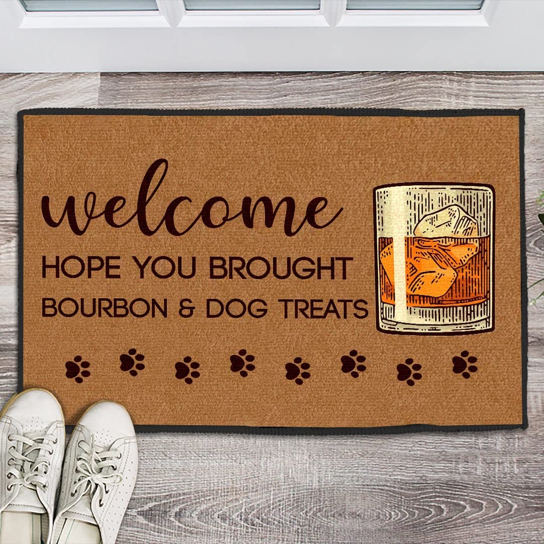 Photo 1 of Bodyard Fun Dog & Bourbon Lovers Doormat, 17x30 Inch, Brown