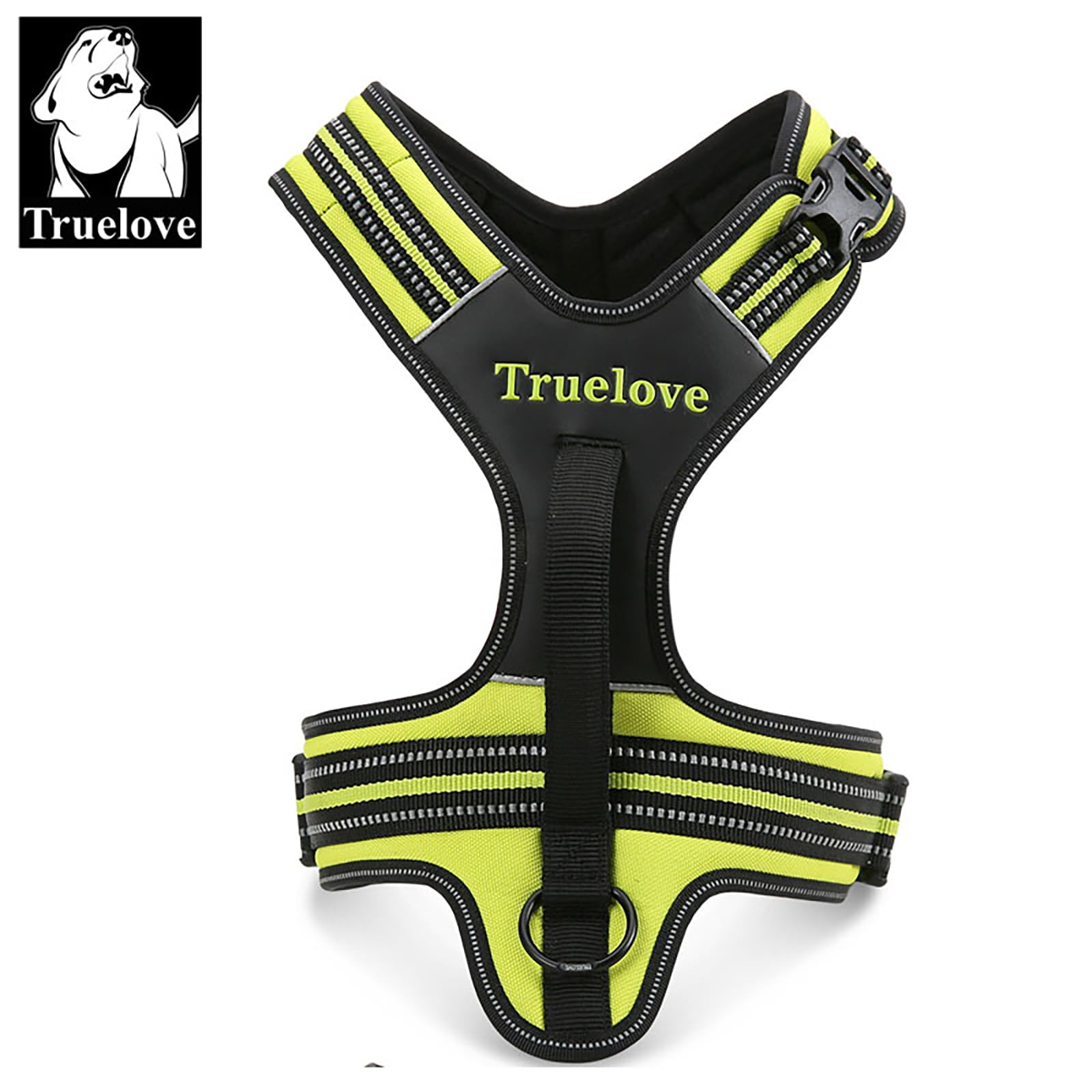 Truelove Anti-Zerr-Hundegeschirr Mit Griff – Weich Gepolstert & Reflektierend Für Große Hunde (Größe L, Fuchsia)