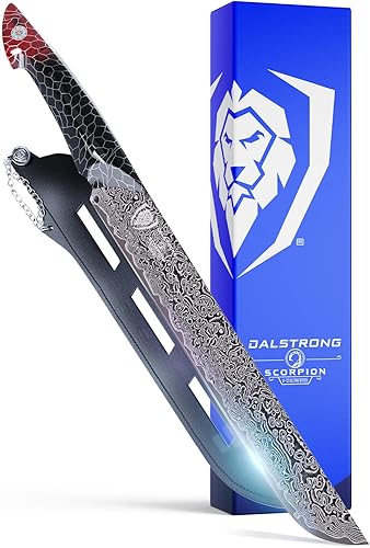 Dalstrong Cuchillo para rebanar  11 pulgadas  Cuchillo profesional para rebanar carne serie Scorpion  Exclusivo acero japonés V12 Ultra  Damasco