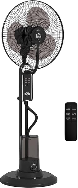 HOMCOM Ventilatore Nebulizzatore con Serbatoio da 3.2L