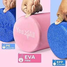 Yes4All EVA Firm Foam Roller for Back - Round Roller for Exercise, Yoga & Pilates 12/18/24/36 inch